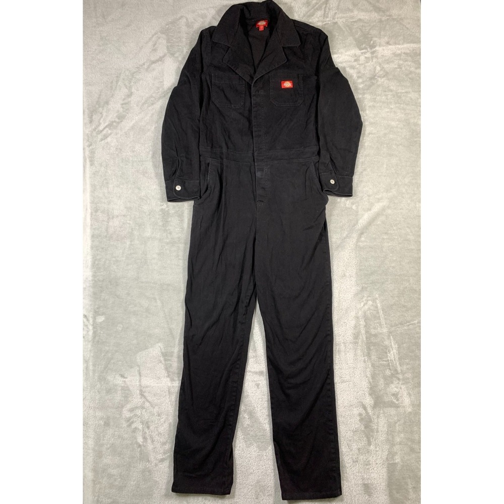Dickies Coveralls Girls Large Black Workwear Long Sleeve Utility Junior Jumpsuit